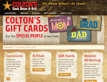 Tablet Screenshot of coltonssteakhouse.com
